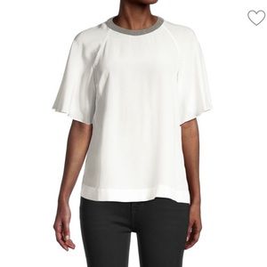 BRUNELLO CUCINELLI
Short-Sleeve Silk Top new with tags